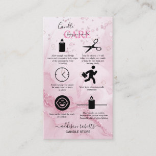 Rosa Aesthetic Candle Care Affärskort Visitkort