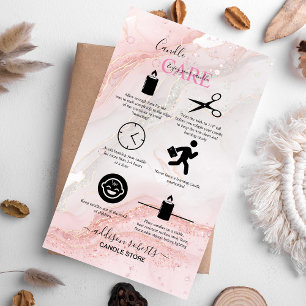 Rosa Aesthetic Candle Care Affärskort Visitkort
