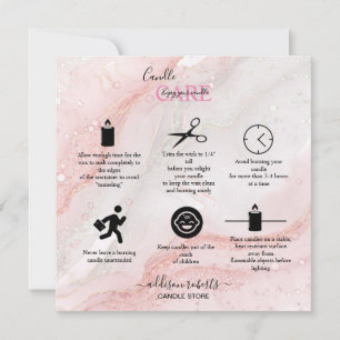 Rosa Aesthetic Candle Care Square Tack Kort