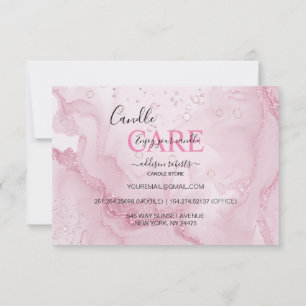 Rosa Aesthetic Candle Care Square Tack Kort