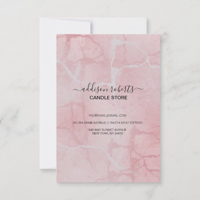 Rosa Aesthetic Candle Care Tack Kort (Baksida)