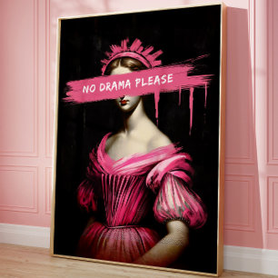 Rosa Aesthetic Funny Drama Queen Wall Art Poster