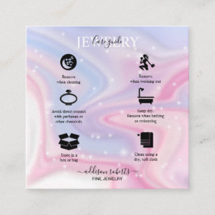 Rosa Aesthetic Jewelry Care Affärskort Fyrkantigt Visitkort