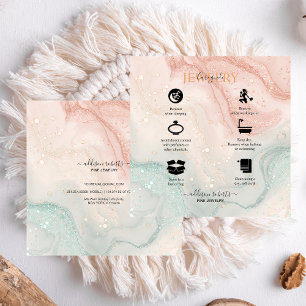 Rosa Aesthetic Jewelry Care Affärskort Fyrkantigt Visitkort