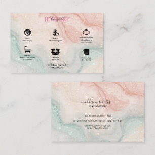 Rosa Aesthetic Jewelry Care Square Affärskort Visitkort