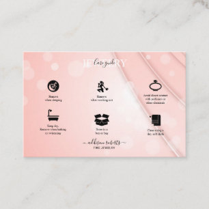 Rosa Aesthetic Jewelry Care Square Affärskort Visitkort