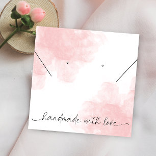 Rosa Aesthetic Logotyp Earrings Necklace Visning Fyrkantigt Visitkort