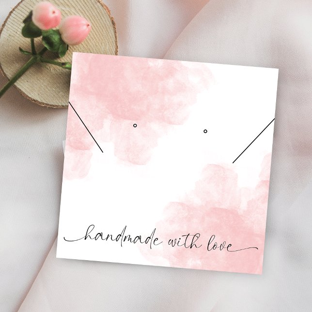 Rosa Aesthetic Logotyp Earrings Necklace Visning Fyrkantigt Visitkort (Skapare uppladdad)