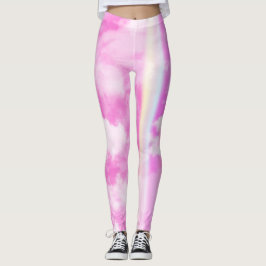 Rosa Aesthetic Rainbow Himlar Leggings