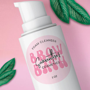Rosa Aesthetic Retro Brow Bath Eyebrows Shampoo Runt Klistermärke