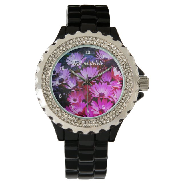 Rosa African Daisy Flowers Abstrakt Personlig  Armbandsur (Framsida)