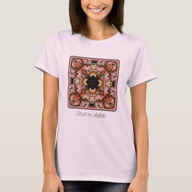 Rosa African Daisy Flowers Abstrakt Personlig  T Shirt (Framsida)