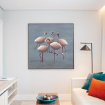 Rosa African Flamingos från Serengeti Canvastryck<br><div class="desc">Illustration från Sukis inspirerad av de tusentals afrikanska rosa flamingos som hänger ut i Ngorongoro-kratern i Serengeti. Copyright,  alla höger reserverade</div>