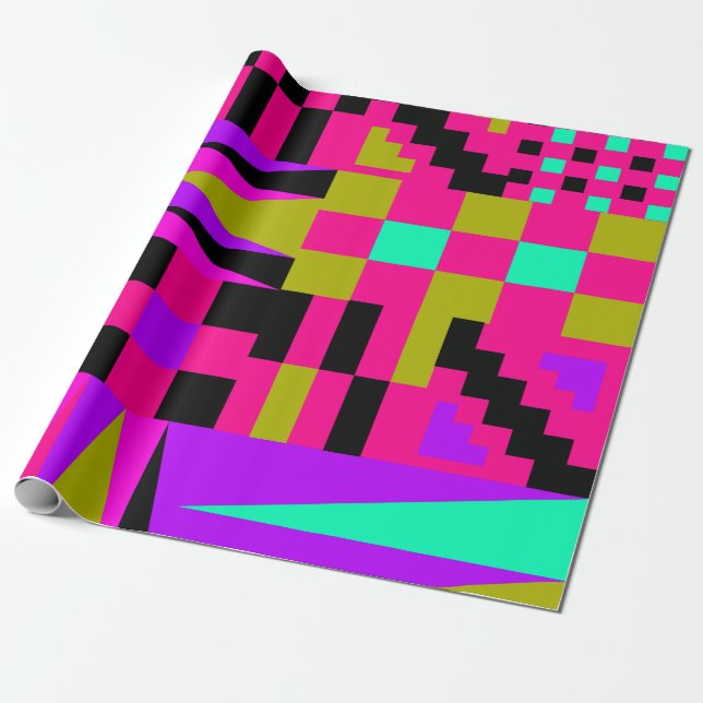 Rosa African Kente Wrapping Papper Presentpapper (Utrullad)