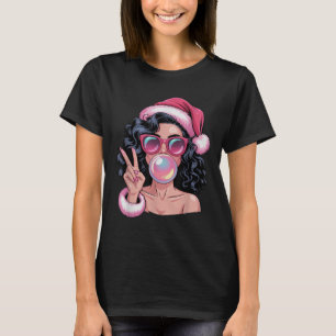 Rosa African Santa Blowing Bubble Gum Funny Ch T Shirt