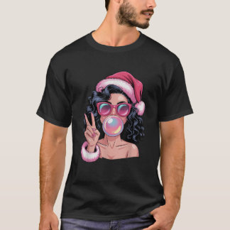 Rosa African Santa Blowing Bubble Gum Funny Ch T Shirt