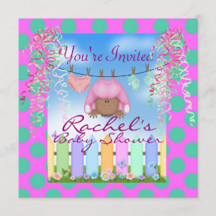 ROSA AFRIKANSK AMERIKANSK BABY SHOWER-INBLANDNING INBJUDNINGAR