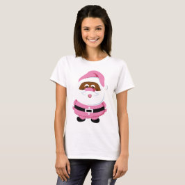 Rosa afrikansk-amerikansk svart Jultomten jul T Shirt