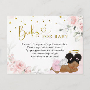 Rosa Afro Angel Baby Heaven skickade Bokar för Bab Inbjudan Vykort