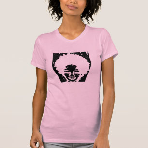 Rosa afro- naturlig hövdad flicka tee shirt