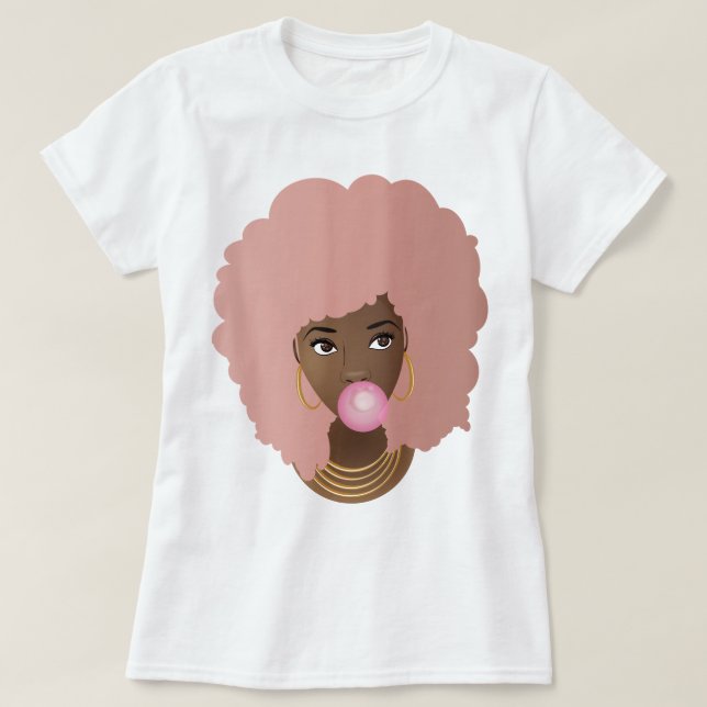 Rosa Afro, Popping Rosa Bubble Gum T-Shirt (Design framsida)