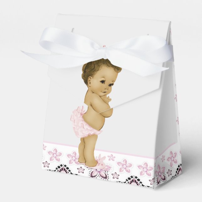 Rosa afroamerikanska baby shower presentlådor för  (Framsidan Sidan)