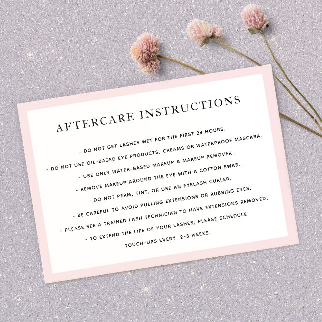 Rosa AfterCare Instructions Visitkort (Skapare uppladdad)