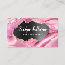 Rosa Agate Black Foil affärskort