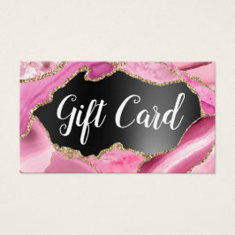 Rosa Agate Black Foil Gift Card Visitkort
