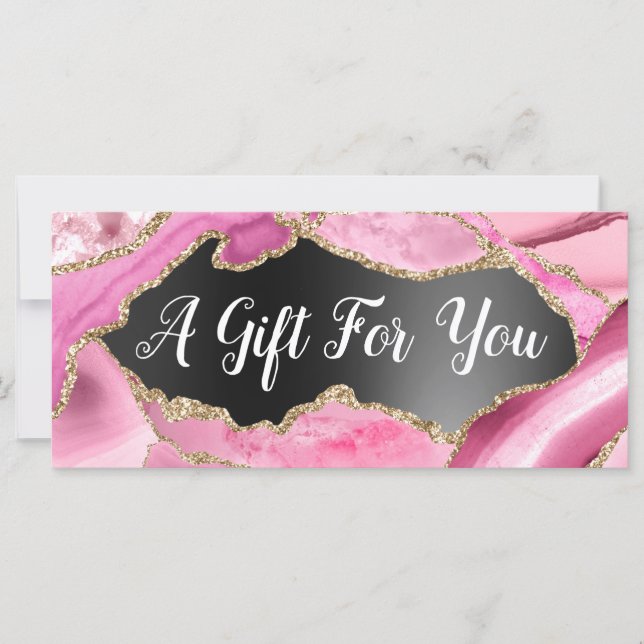 Rosa Agate Black Foil Gift Certificate (Framsida)