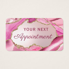 Rosa Agate Faux Foil-avtalskort Visitkort