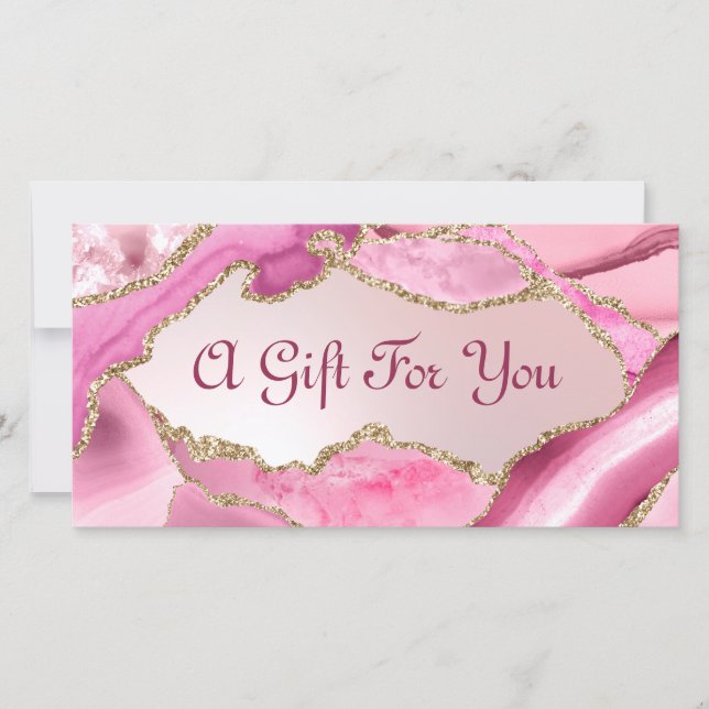 Rosa Agate Faux Foil Gift Certificate (Framsida)