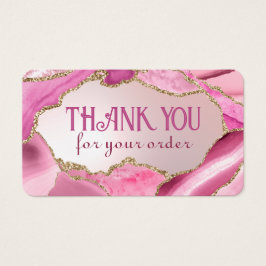 Rosa agate faux foil rabattkort visitkort