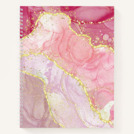 Rosa Agate Guld Glitter Marble Geode