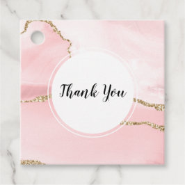 Rosa  Agate med Guld Ribbon Elegant Gåvor Etiketter