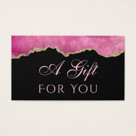 Rosa Agate på Black Gift Card Visitkort