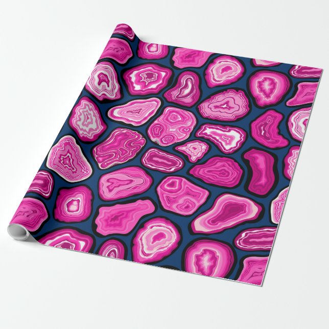 Rosa agate-segment presentpapper (Utrullad)
