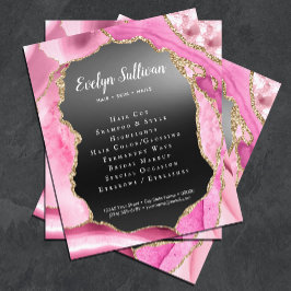 Rosa Agate Svart Folie Flyer