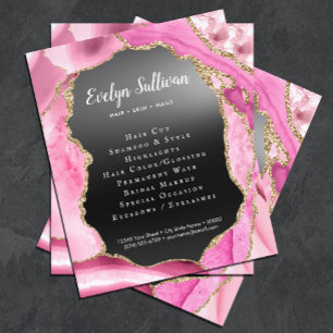 Rosa Agate Svart Folie Flyer