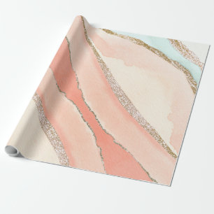 Rosa Agate Turcos Guld Elegant Modern Presentpapper