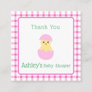 Rosa ägg liten kyckling flicka baby shower tilläggskort