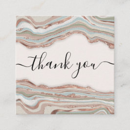  rosa-agg tack för din beställning fyrkantigt visitkort