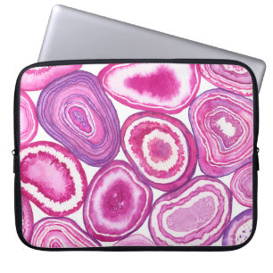 Rosa-agga vattenfärg laptop sleeve