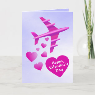 Rosa Airplan Valentine Helgkort