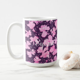 Rosa Akrylfärg Flower Petals Kaffemugg