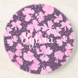 Rosa Akrylfärg Flower Petals Underlägg