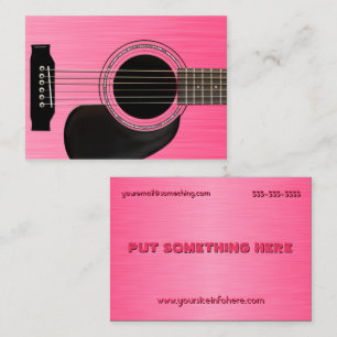 Rosa akustisk gitarr visitkort