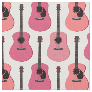 Rosa akustiskt gitarrmönster tyg