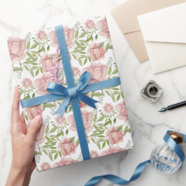 Rosa akvafärgrosor med rodnad ton presentpapper