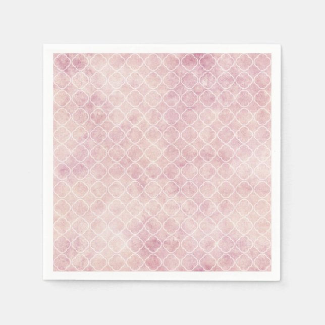 Rosa akvarell abstrakt pastell pappersservett (Framsidan)